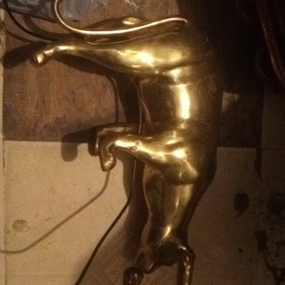 2 Big brass cats